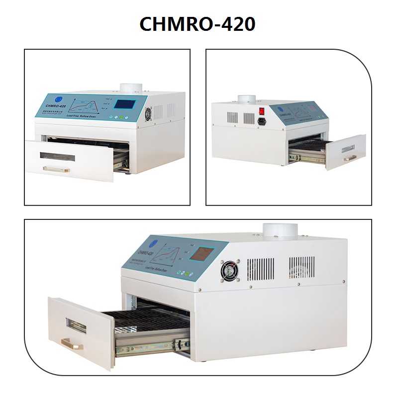 Hot Air + Infrared SMT Reflow Oven CHMRO-420 SMD Soldering Machine, Drawer Type Heating Machine IC heater