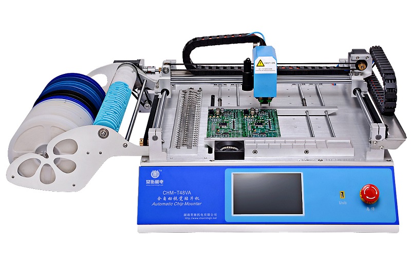 All-in-one CHMT48VA Desktop SMT Pick and Place Machine, 2 Heads 29 Feeders, Embedded Linux System, Vision system