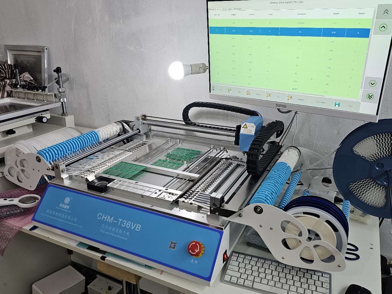 CHMT36VB + Vibration Feeder 58 feeders Desktop SMT SMD Pick and Place Machine, Dual cameras, PC Control, 0402-5050,SOP, QFN...