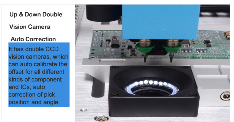 All-in-one CHMT48VA Desktop SMT Pick and Place Machine + Vibration Feeder, Embedded Linux System, Prototying Batch Production