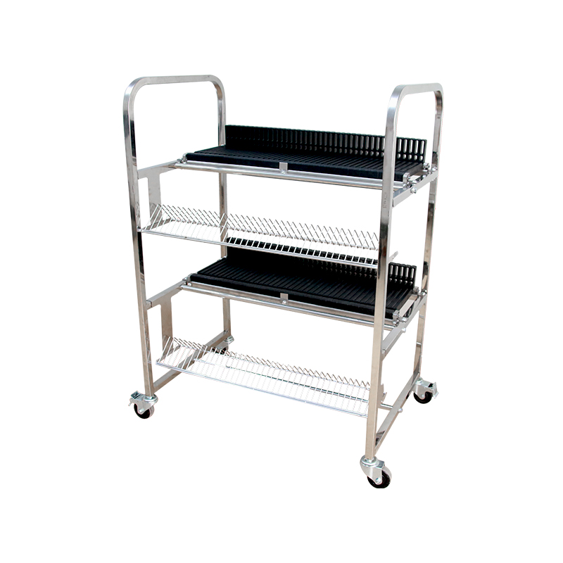 Standard NXT Feeder Storage Cart for FUJI Feeders, with Basket, Stainless Steel Feeder Cart 80pcs