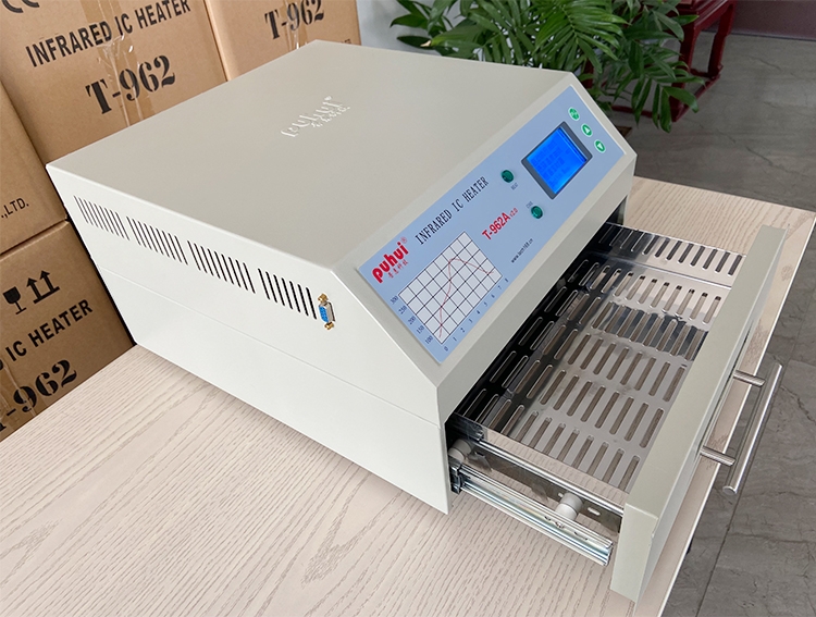 2025 New Version T962A SMT Reflow Oven, Can Connect with PC, Benchtop Infrared IC Heater, 300*320mm 1500w SMT Rework Sation Heating Station