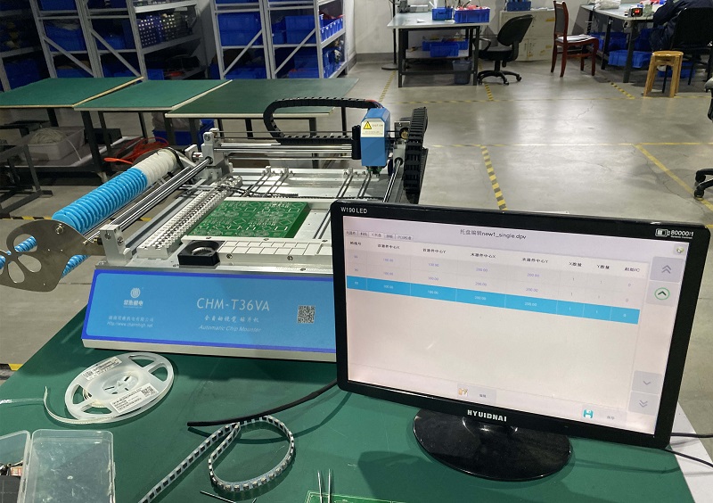 Hot Desktop SMT Production Line: CHM-T36VA Vision Pick and Place Machine chmt36va + 3040 Stencil Printer + Reflow Oven T962A
