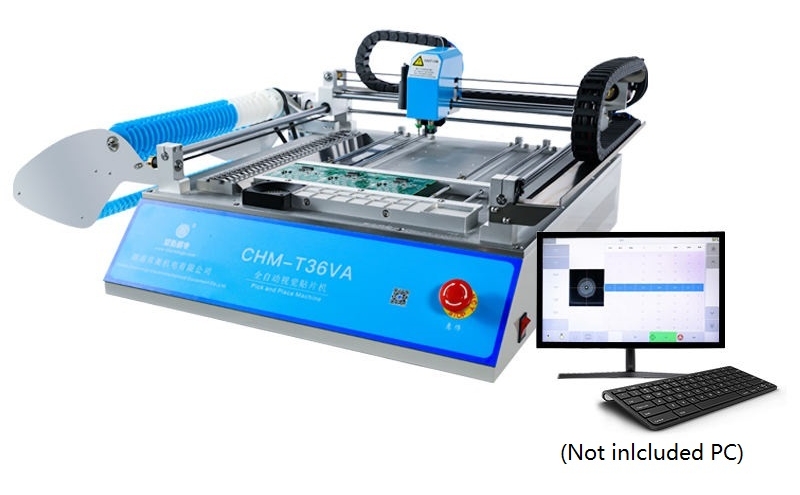Small SMT Production Line: CHMT36VA SMT Pick and Place Machine + 3040 Stencil Printer + 420 Reflow Oven