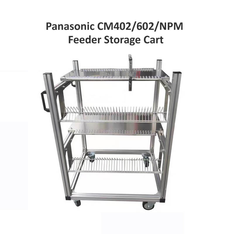 Aluminum Panasonic CM402/602/NPM Feeder Storage Cart for SMT Pick and Place Machine