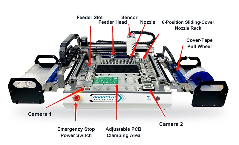 D600 Plus SMT Pick and Place Pachine 2 x 6 Heads Automatic Nozzle Change 83-feeder slot