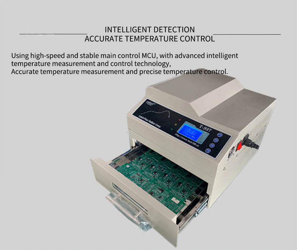 T937 Lead Free SMT Reflow Oven Hot Air Infrared IC Heater 306x322mm