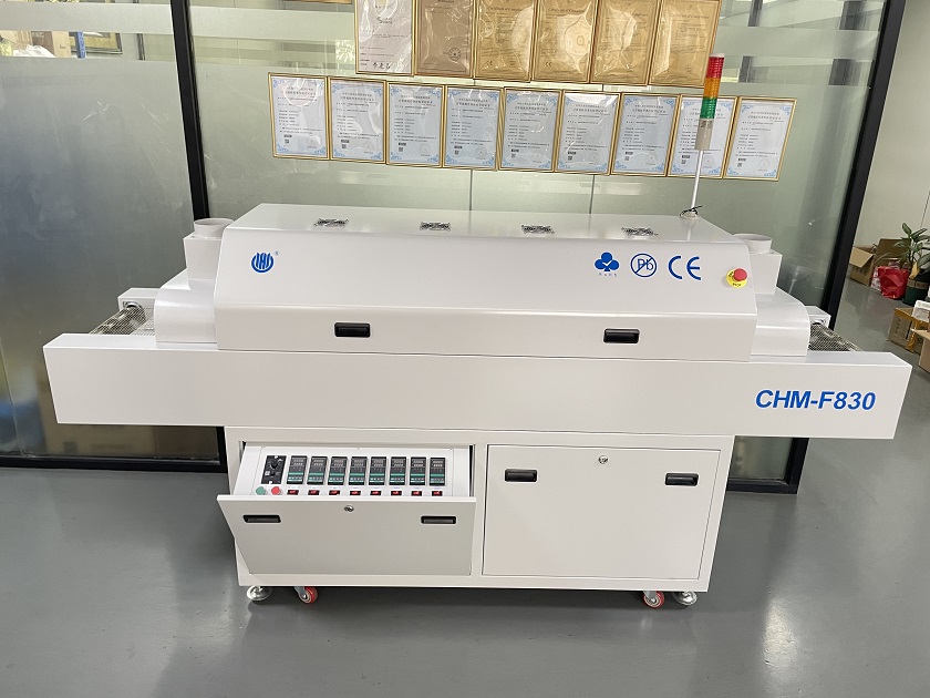 CHM-F830 Vertical SMT Reflow Oven Hot Air 8 Temp Zones 1400*300mm Heating Station Soldering Machine