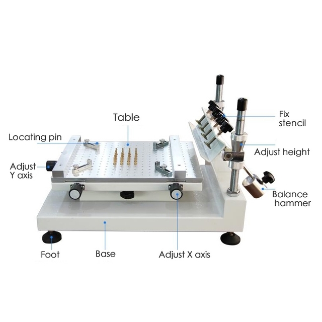 High Precision Stencil Printer 3040 SMT Manual Solder Paste Printer Silk Screen Printer